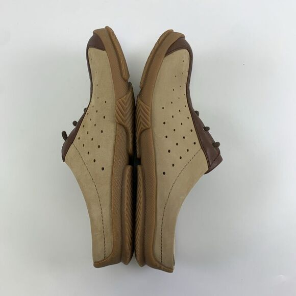 Palladium Slip On Mule Nubuck Leather Tan Brown Perforated Round Womens 41 US 10 - Picture 11 of 12
